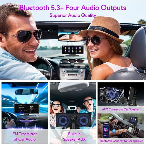 شاشة Carplay لاسلكية للسيارة - ستيريو سيارة محمول مع Carplay لاسلكي وAndroid Auto، بلوتوث، AirPlay، GPS، Googel، جهاز إرسال AUX/FM لجميع المركبات in Saudi Arabia