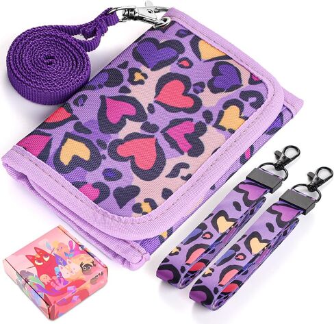 Panda Kids Wallet for Girls, Wallet for Little Young Girls 4-8 6-8 8-10 Ages Cute Small Toddler Wallet with Lanyard, Green Teal in Saudi Arabia