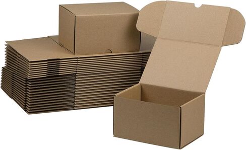 مجموعة صناديق شحن مقاس 4.6 × 2.2 × 2.2 بوصة مكونة من 50 قطعة، صندوق من الورق المقوى المموج البني لتعبئة الأعمال الصغيرة in Kuwait