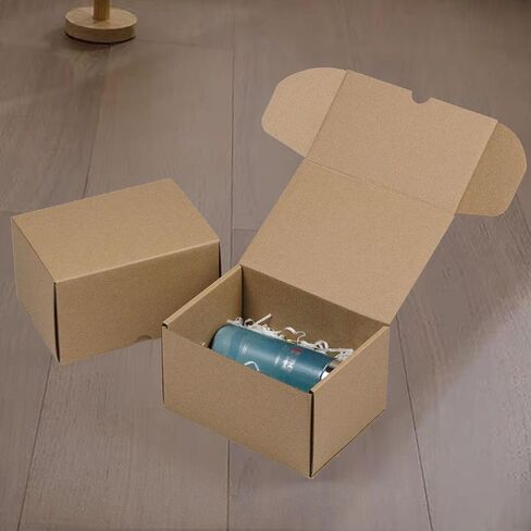 مجموعة صناديق شحن مقاس 4.6 × 2.2 × 2.2 بوصة مكونة من 50 قطعة، صندوق من الورق المقوى المموج البني لتعبئة الأعمال الصغيرة in Kuwait