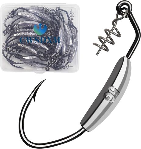 Twistlock Fishing Hooks, Swimbait Hooks Belly Offset Hooks Weighted Hook 1/0 3/0 4/0 for Soft Plastics Lures Fishing Saltwater Freshwater in Saudi Arabia