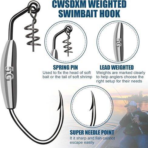Twistlock Fishing Hooks, Swimbait Hooks Belly Offset Hooks Weighted Hook 1/0 3/0 4/0 for Soft Plastics Lures Fishing Saltwater Freshwater in Saudi Arabia