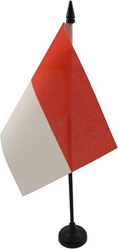 AZ FLAG Poland Table Flag 4'' x 6'' - Polish Desk Flag 15 x 10 cm - Black Plastic Stick and Base in Kuwait