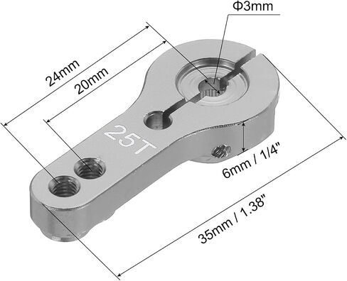 MECCANIXITY 10 Pcs Aluminum Servo Horn 25T Steering Arm 35mm Length Silver Suitable for DIY RC Car/Boat/Airplanes Boat Model Accessories with 2 Pcs Screws in Saudi Arabia