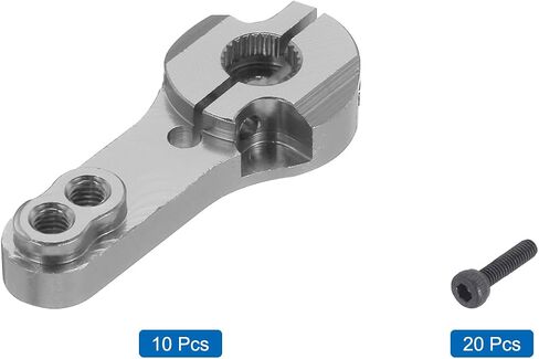 MECCANIXITY 10 Pcs Aluminum Servo Horn 25T Steering Arm 35mm Length Silver Suitable for DIY RC Car/Boat/Airplanes Boat Model Accessories with 2 Pcs Screws in Saudi Arabia