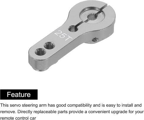 MECCANIXITY 10 Pcs Aluminum Servo Horn 25T Steering Arm 35mm Length Silver Suitable for DIY RC Car/Boat/Airplanes Boat Model Accessories with 2 Pcs Screws in Saudi Arabia