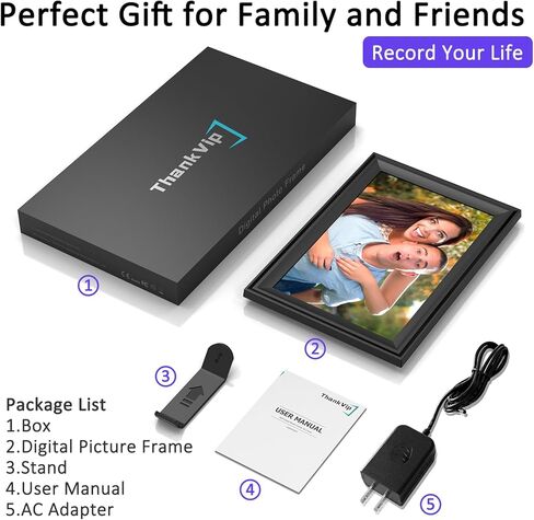 Digital Picture Frame WiFi Digital Photo Frame, IPS HD Display Touch Screen,32GB Storage, Slideshow, Wall Mountable, Auto-Rotate, Share Photos and Video via Uhale App, Silver Mirrored in Saudi Arabia