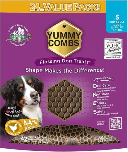 Dog Dental Treats | Vet VOHC Approved - A Yummy Treat for Teeth Cleaning | Chicken Protein Treat for Medium Dogs (36 oz) in Saudi Arabia