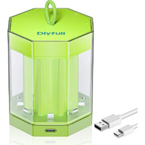 8 Bays AA AAA Battery Charger with Removeable Dust Cover, USB-C High-Speed Charging, Independent Slot for Ni-MH Ni-CD AA AAA Rechargeable Batteries, Cable Included