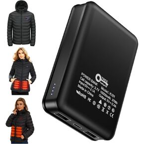 5V2.4A Power Bank for Heated Jacket Vest Underwear Pants, 2 Pack Portable 10000mAh Dual USB Output Ports Battery Pack for Smart Device