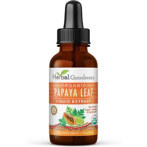 Papaya Leaf Extract Platelet Support - 15X Blood Platelet Boost, Bone Marrow & Spleen Support, Immune & Gut Health, Digestive Enzyme - Organic Kosher 16 oz Liquid Extract - Herbal Goodness