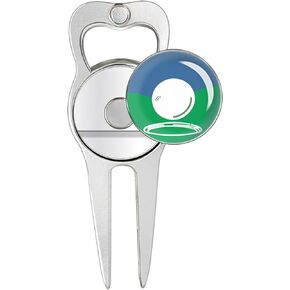 5-in-1 Golf Divot Tool with Funny Magnetic Ball Marke Green Divit Fixer
