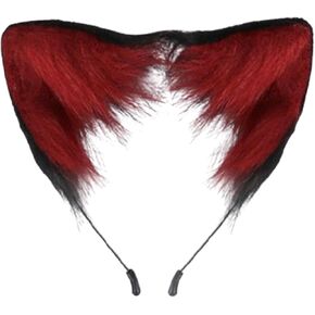 Handmade Fur Fox Wolf Cat Ears Headwear Costume Cosplay Party Cute Head Accessories for Halloween Christmas