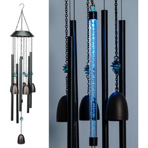 Taman Solar Wind Chime for Outside - LED Color Changing Wind Chime Decorative Memorial Gift, for Home, Outdoor, Yard, Patio,Garden Decor, 30"