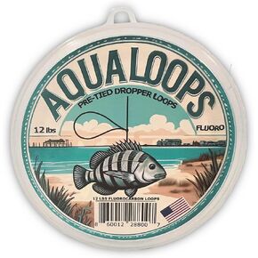 Pre-Tied Dropper Loops - 12Lbs Flourocarbon- 80 Loop Spool