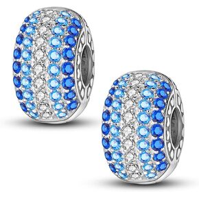 Andora 925 sterling silver Clip Spacer Charm for Bracelet Clip Lock Stopper Bead Spacer European Openable Beads 2Pcs