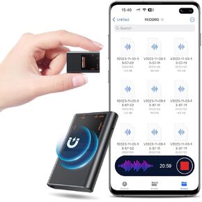 3072Kbps Magnetic Voice Recorder - [7000 Hours] Voice Activated Recorder with AI Noise Cancellation, Recording Device for Lectures, Meetings, Intervie, 64GB Digital Voice Recorders with Playback