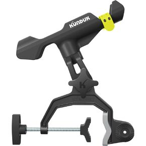 Adjustable Boat Fishing Rod Holder,Upgraded Fishing Gear with 360°Button Rotation,Enlarged Clamp,Flexible Silicone Strap for Most Rod,Fits Round/Square Tubes,Perfect Fishing Accessory & Gifts