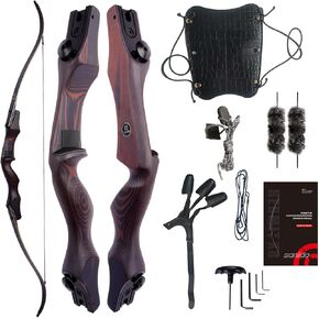 New Sanlida Hermit X8 Standard ILF Takedown Hunting Recurve Bow for Adults and Hunters, 60 62 Inch Wooden Recurve Bows Package for Outdoor, Hunting and Practice 25-60Lbs RH Only