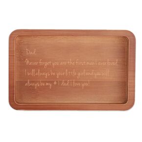 Dad Christmas Birthday Gifts from Daughter, Engraved Wood Tray for Father, I'll Always Be Your Little Girl, Men's Ring Holder for Jewelry, Wooden Dish Mens Ring Tray for Nightstand, Wood Gifts for Dad