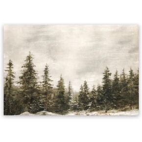 Vintage hristmas Canvas Wall Art Tree Winter Scene Abstarct White Chstiams Tree Poster Moody Minimalist Christmas Decor Landscape Room Aesthetic Wall Decor 8x12inch Unframed
