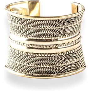 Brass Polished Gold Color Cuff, Indian Hand Made Bangle, Arm Cuff Easy To Wear, Wide Gold Color Brass Based Beautiful Design Bracelet
