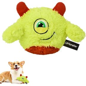 QMonster Dog Squeak Toys, Dog Toys with Spikey Dog Balls, Interactive Dog Toy with Squeaker, Plush Stuffed Dog Toy, Fetch Toys for Puppy, Small & Medium Dog