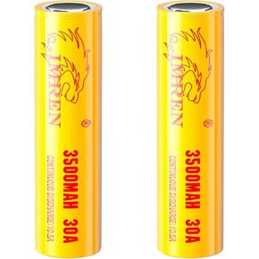 Flat Top IMREN 3500mAh 30A Batteries 3.7V Lithium Ion for Camera,Toys(2PCS)