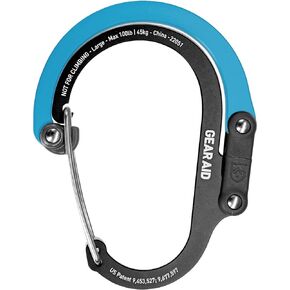 GEAR AID HEROCLIP (Large) Carabiner Gear Clip and Hook for Hanging Heavy Duty Items, Camping Backpacks, Suitcases, Kayaks, Bicycles, Garage Organization and More