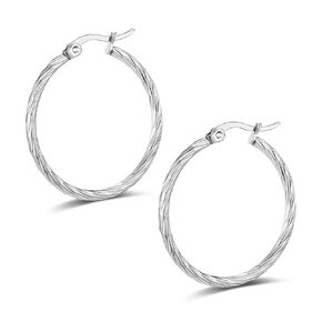 Earrings for Women Handmade Hoop Earings for Women Trendy Stainless Steel Earrings Hoops for Womens Earrings for Women Men Girls Silver Small Hoop Earrings