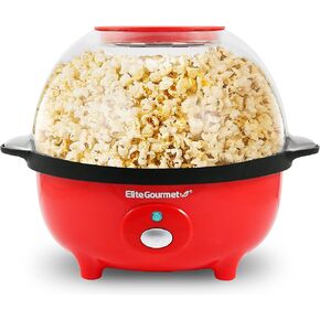 Elite Gourmet EPM145M 18-cup Hot Oil Stirring Popcorn Popper w/Measuring Cap & Reversible Serving Bowl & Butter Melting Tray, Great for Parties, Movie Night, Anytime Snack, Safety ETL Approved, Mint