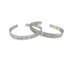 Suck it up, Buttercup, handstamped aluminum cuff bracelet