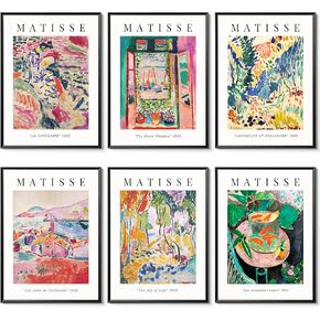 Framed Sage Green Canvas Wall Art Set of 3, Vintage Matisse Botanical Aesthetic Wall Decor Painting, Abstract Van Gogh Flower Picture Posters Prints for Bedroom Living Room Home Decor 12x16 In