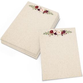 321Done Pink Roses Note Cards, 4x6 White (Set of 50), Thick Cardstock, Made in USA, Blank for Custom Greetings, Invitations, and Table Cards