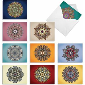 The Best Card Company - 10 Boxed Thank You Notes w/Envelopes, Assorted Stationery to Say Thanks for Men and Women - Winged Women M2970
