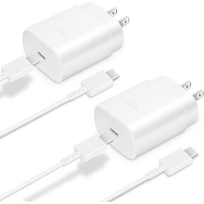 Type C Charger, 2PacK 25W USB C Charger Super Fast Charger with 6FT USB C to C Charger Cable Compatible with Samsung Galaxy S23 Ultra/S23/S23+/S22/S22 S21 S20 Ultra/S22+/S21+/ Ultra/S20/S20+/