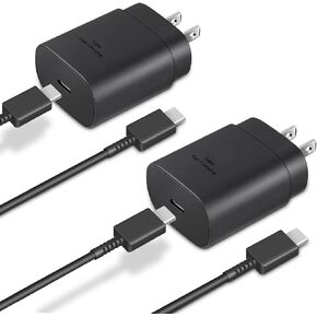 Type C Charger, 2PacK 25W USB C Charger Super Fast Charger with 6FT USB C to C Charger Cable Compatible with Samsung Galaxy S23 Ultra/S23/S23+/S22/S22 S21 S20 Ultra/S22+/S21+/ Ultra/S20/S20+/