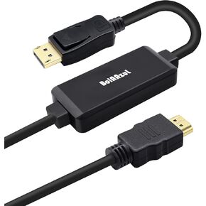 BolAAzuL HDMI to DisplayPort Cable 4K@60Hz Black, Unidirectional HDMI Source to Display Port Monitor Cable USB Powered, HDMI Male Input to DP Male Output Converter Adapter Cord for PS5, PS4 Pro in Kuwait