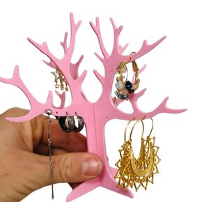 3D Printed Accessory Tree Organizer for Earrings and Rings - Pink/Yellow (yellow)