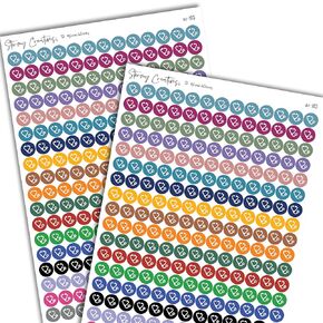 Small Medical Appointment Icon Decorative Planning Stickers, 468 Stickers, 0.3" diameter, Multicolor, Health & Wellness Planner