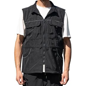 Reflective Dog Trainer Vest with Multi Pockets Adjustable Waist Drawstring Dog Trainer Jacket Pet Handler Training Clothes for Small Medium Large Dogs Outdoor Training Activities XL