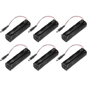 MECCANIXITY Battery Holder Box 8 x AA, 8 Slots 6.54" Wire Lead with ON/Off Switch with DC Head for AA-Batteries Holder Box Container, 6Pcs