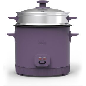 bella 16 Cup Rice Cooker with Steamer, Dishwasher Safe Steaming Basket, Rice Paddle and Measuring Cup, Removable Nonstick Cooking Bowl, Automatic Keep Warm Function​, 400 Watt, Surf