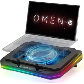 Cooling Pad for HP omen 15 16 17 Victus 15 16 Pavilion 16 16t 17 16 15 inch Gaming Laptop with Ultra Powerful Booster Turbo Cooling Fan Can Fast Cooling, 6 RGB Light,Adjustable Speed, Touch Control