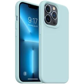 Mizi Liquid Silicone Case for iPhone 15 Pro Max 6.7", Slim 3 Layers Soft Gel Rubber Shockproof Protective Cover with Anti-Scratch Microfiber Lining, Non-Slip, Dust Free - Lavender Gray