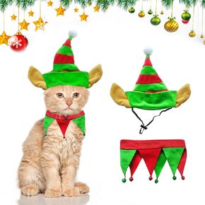 أزياء عيد الميلاد للحيوانات الأليفة، أزياء عيد الميلاد للكلاب، ملابس تنكرية لعيد الميلاد، ملابس قزم للقطط، إكسسوارات لباس جنوم، ملابس تنكرية لعطلات الشتاء، ملابس تنكرية للحيوانات الأليفة للقطط والجرو وديكور عيد الميلاد (S)