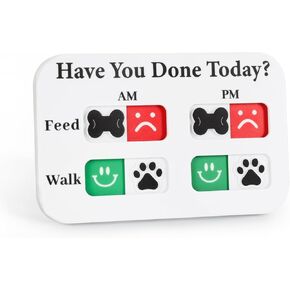 تذكير تغذية الحيوانات الأليفة من YAUYIK، ملصق تذكير مغناطيسي، جدول إشارة يومي صباحًا/مساءً لإطعام/المشي مع حيواناتك الأليفة، مغناطيس الثلاجة وشريط مزدوج الجوانب، يساعدك على تتبع تغذية الحيوانات الأليفة والمشي (أبيض) in Kuwait