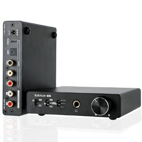 K5 DAC Headphone Amplifier, ES9039Q2M Chip Digital-to-Analog Audio Converter, USB Type C/Optical/Coaxial to RCA/6.35MM/3.5MM AUX for Phone/MAC, RCA Input Converter for Home Audio Amplifier.