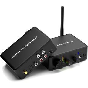 Hi-Fi 32-300 Ohm Headphone Amplifier DAC with Bass Treble Controls Optical/Coaxial/RCA Inputs,RCA/3.5mm Headphone Ouput,100dB SNR,24-bit 192KHz,Digital-to-Analog Audio Converter Adapter for Speakers