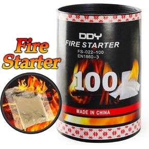 DDY 100 Pack Quick Fire Starters，Wax Cups Waterproof, Non Toxic Firelighter Natural Safe Cubes Burns up to 8 Min at over 750° - 100%, Perfect for Fat Wood Stove Campfire, Start Charcoal Kit (Style1)